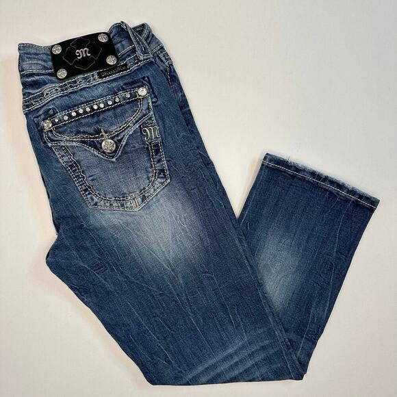 Miss Me Boyfriend Cargo JB5078P6 Denim Jeans with Flap Pockets - Picture 1 of 12